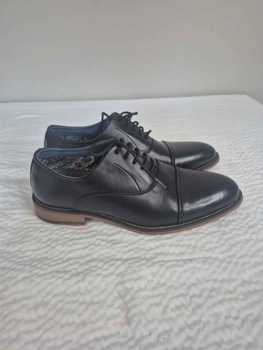 BRUNO MARC Louis 2 Mens 7 Black Cap Toe Oxford Business Formal Dress Shoes
